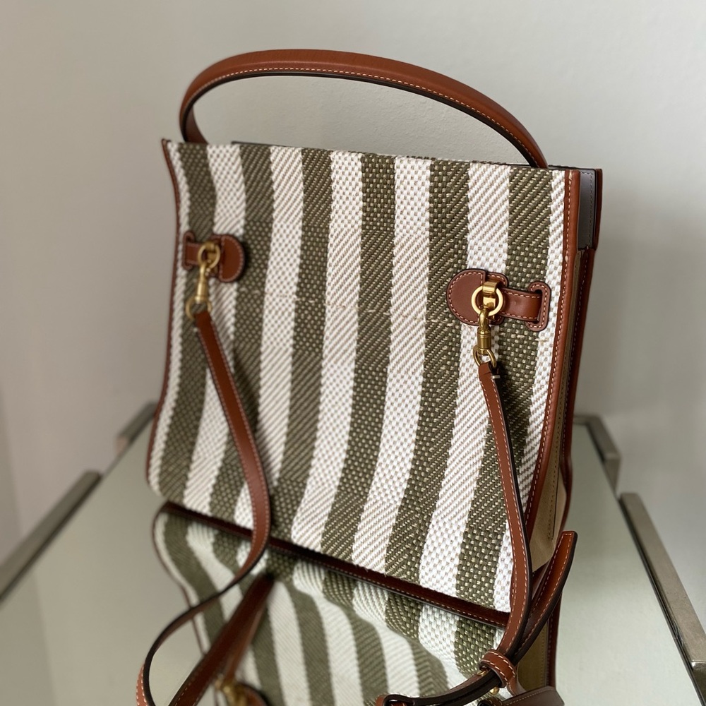 NWOT Tory Burch LEE RADZIWILL STRIPE DOUBLE BAG $1,098 - Picture 10 of 12